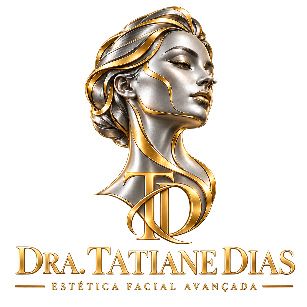 Dra. Tatiane Dias: escultura feminina em prata de Bali e ouro luminoso